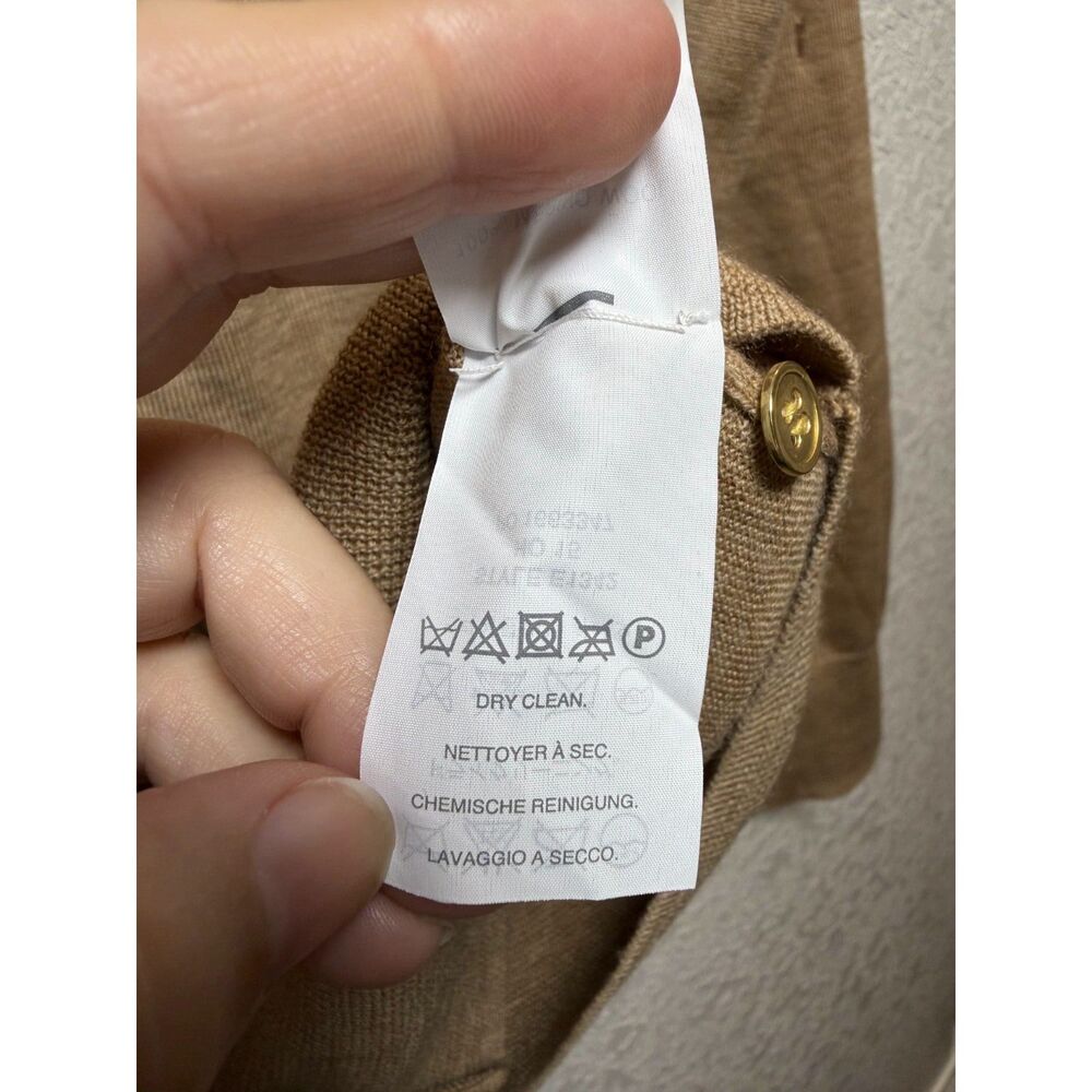 J.Crew Merino Wool Jackie Cardigan Sweater Camel Tan Gold Buttons L NWT - Picture 14 of 14